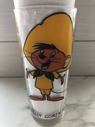 Speedy Gonzales Drinking Glass Warner Brothers Pepsi Cola Collector Series 1973