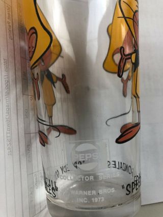 Speedy Gonzales Drinking Glass Warner Brothers Pepsi Cola Collector Series 1973 3