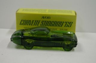 Vintage 1965 Corvette Stingray Avon Wild Country After Shave Glass Bottle Vtg