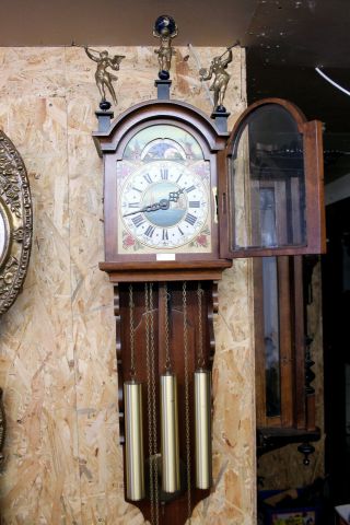 Old Big Dutch Wall Clock Frisian Westminster Zaandam Warmink With Moonphase115cm
