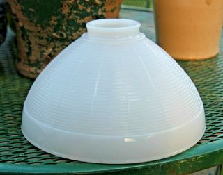 Vintage White Milk Glass Torchiere Lamp Light Shade 10 " Waffle Pattern - Evc