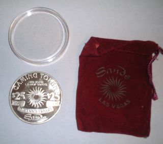 Rare Sands.  999 Silver Gaming Token $25 35th Anniversary 1952 - 1987 Las Vegas