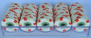 100 Paulson Casino De Isthmus City $0.  50 White Casino Grade Poker Chips Rare