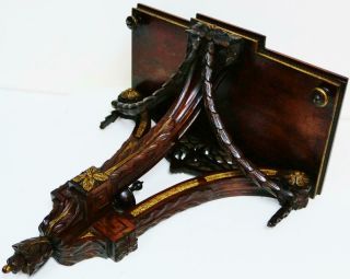 Antique English Carved Mahogany Chippendale Style Wall Bracket For Bracket Clock