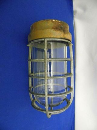 Vintage Crouse - Hinds Explosion Proof Light Fixture Dome & Cage