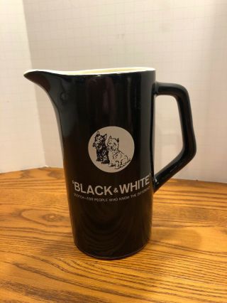 Wade Black & White Scotch Whisky Ceramic Pitcher,  Terrier Dogs
