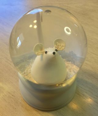Mouse Snow Globe Martha By Mail Stewart All White