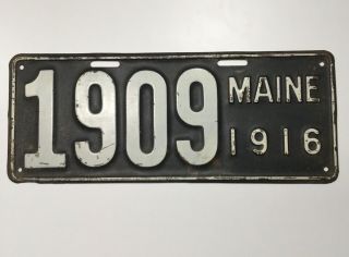 Antique Vintage Automobile License Plate Maine 1916