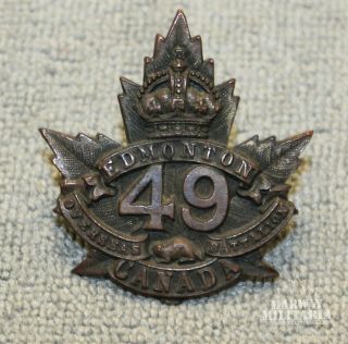 Ww1 Cef 49th Battalion,  Edmonton,  Cap Badge (inv20617)