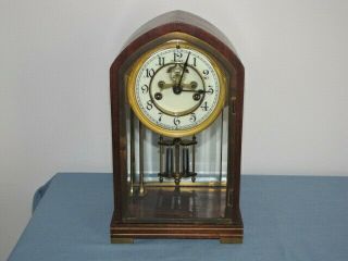 Antique Waterbury Crystal Regulator Clock Open Escapement