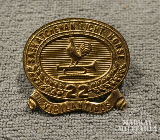 Pre Ww1 22nd Saskatchewan Light Horse Cadet Cap Badge (inv19771)