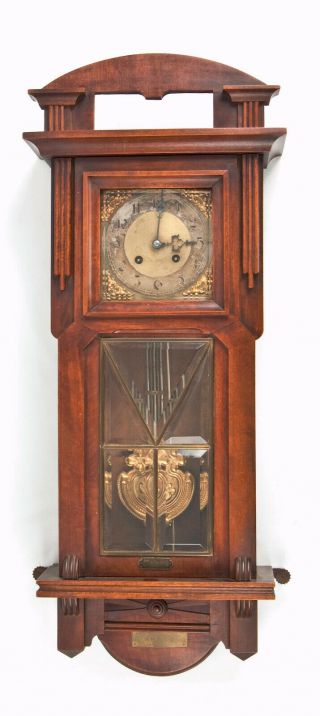 Junghans Art Nouveau 8 Day Strike Wall Regulator Clock @ 1900