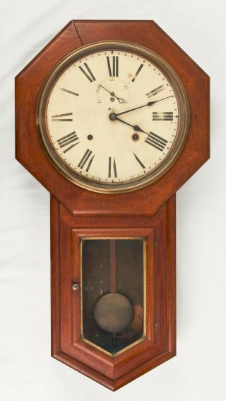 Seth Thomas World 8 Day Striking Walnut Wall Regulator Clock @ 1880