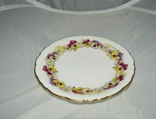 Antique Brown - Westhead Moore Co.  5452 Pansy Cauldon Ware Ceramic Saucer England