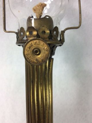 Unique Antique Acorn P&A Candlestick Threaded Oil Lamp Burner 2