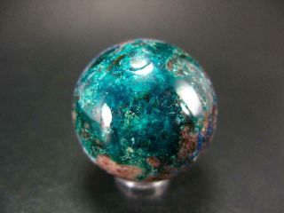 Extremely Rare Dioptase,  Azurite Sphere From Namibia - 1.  4 "