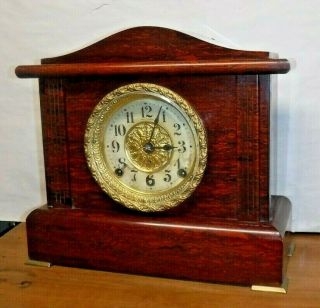 Antique 8 Day Seth Thomas Adamantine Mantle Chime Clock Art Noveau