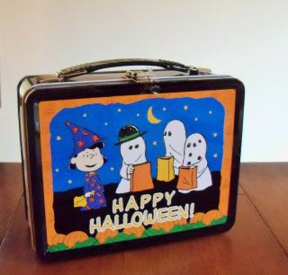 Neca Its The Great Pumpkin Charlie Brown & Gang Halloween Metal Lunchbox Thermos