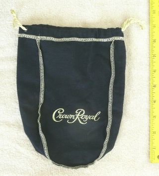 Crown Royal Black Bag Gold Trim & Drawstring 750 Ml Size 9 " X 7 1/4 "