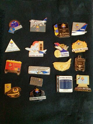17) Delta Airlines 2002 Salt Lake City Olympic Pins