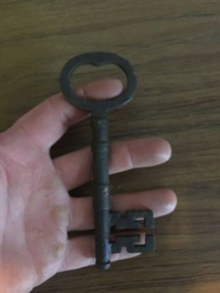 Cast Iron Mission Key Antique Style Huge 5 1/2 " Patina Vintage Finish