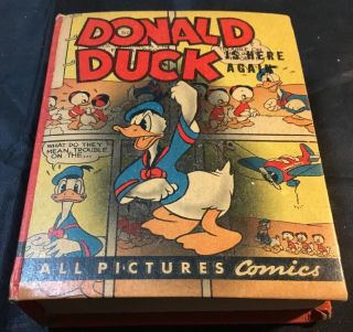 Vintage Big / Better Little Book Disney Donald Duck Is Here Again 1484 Vg