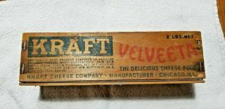 Vintage Kraft Velveeta 2lb Cheese Box Bright Colors
