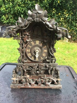 Black Forest Wood Plate Shelf Cuckoo Clock Circa 1865 Possible Beha Or Ketterer