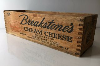 Breakstone Cream Cheese Foods And Dairy Products York Vintage Wooden Box Adv