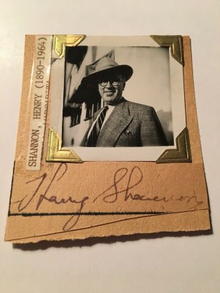 Harry Shannon Autograph,  Actor,  3”x3” Candid,  Western Films,  “citizen Kane”