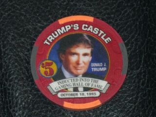 Trump Castle $5 Casino Chip Atlantic City,  N.  J.  Donald Trump Summer 