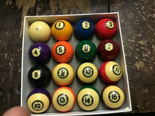Brunswick Centennial Billiard? Vintage Pool Balls Round Dart Blue Dot Cue Ball