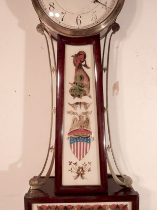 C1926 Chelsea Weight Driven Banjo Clock w/ Constitution & Guerriere Tablet 3