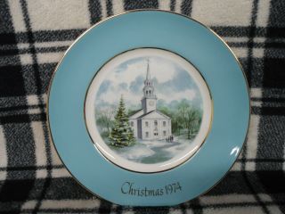 1974 Avon Christmas Plate Series " Country Church ",  2nd Edition,  Enoch Wedgwood