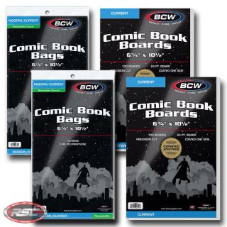 200 - Bcw Current Backing Boards & Resealable 2 - Mil Poly Comic Book Bags