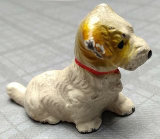 Antique Hubley Cast Iron Dog Wire Fox Terrier Figurine Toy Card Holder Dollhouse