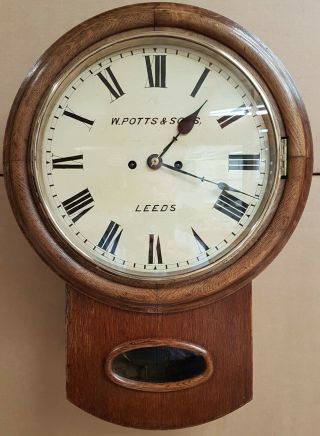Rare Late 1800s Double Fusee Striking Clock By Potts Of Leeds - Gwo