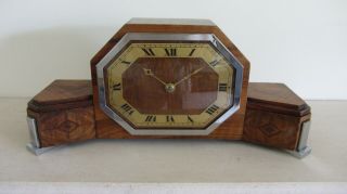 Vintage Walnut Elliott Mantel Clock In Good Order