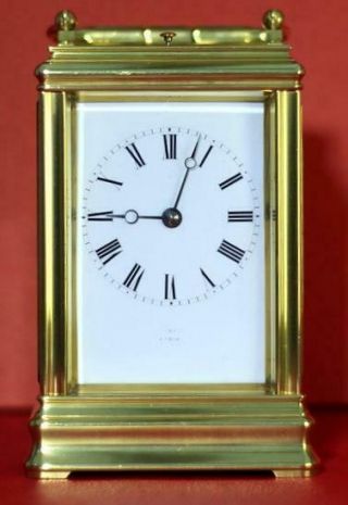 Antique French Drocourt Striking Repeater 8 Day Double Corniche Carriage Clock