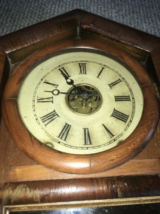 Antique Ansonia Brass And Copper Co.  Mantle Clock Runs 3