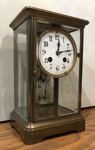 Japy Freres French Crystal Regulator Table Shelf Mantel Clock