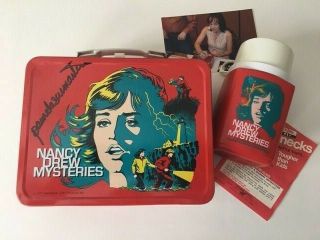 Signed Nancy Drew Lunch Box & Thermos - Pamela Sue Martin - W/ Photo Signing