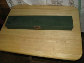 Vintage S - K Tools Green Metal Toolbox Tool Box Storage I.  D.  14 - 3/4 X 2 - 3/4 "