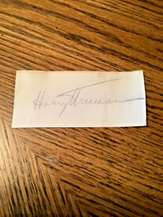 President Harry S Truman Signed Album Page Cut President Wwii 1945 - 1953