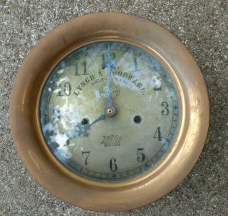 Antique Steam Engine Gauge Board Brass Clock Ashton Valve Railroad Ship Steampun