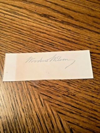 President Woodrow Wilson Signed Album Page Cut 28th President Of Us 1913 - 1921