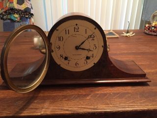 Seth Thomas Vintage Mantle Clock Wood Staunton 2w 8 - Day Springwound “working”