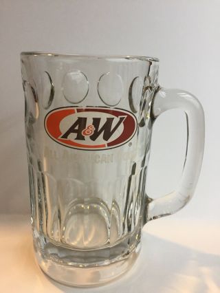 Vintage A&w Root Beer Heavy Glass Bottom Mug / Stein - 6 " Tall