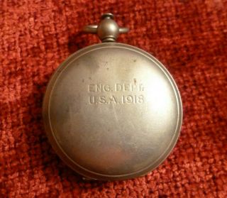 Wwi Us Army Eng.  Dept.  1918 Usanite Compass World War Vintage Watch Shape