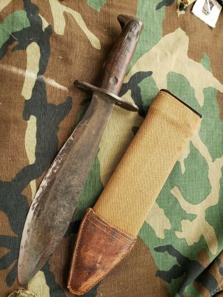 Battle Worn Salty Wwi Us Army Marine Corps Model Plum 1918 Bolo Fighting Knife